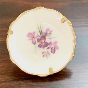 Limoges Miniature Porcelain Plate Trimmed in Gold